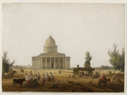 Vue du Panthéon avec le char de la pompe-funèbre de Jean-Jacques Rousseau