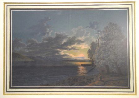 Portrait de Rousseau contemplant le lac de Bienne au crépuscule
