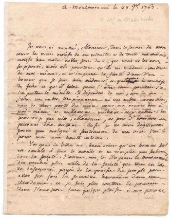 Lettre de Rousseau à Malesherbes